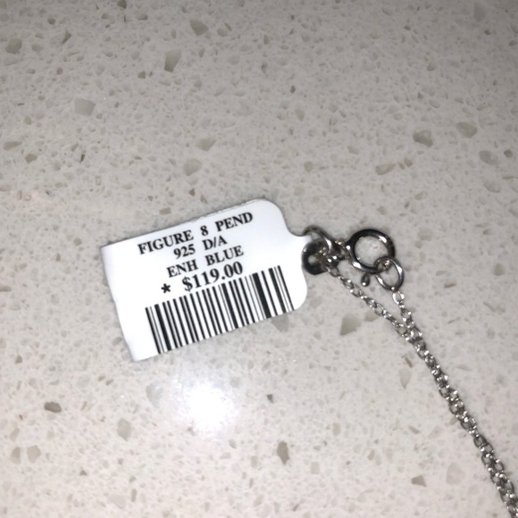 Enhanced Blue Diamond Accent Infinity Loop Pendant - Picture 3 of 7